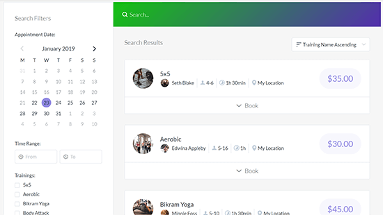 01 amelia booking form example