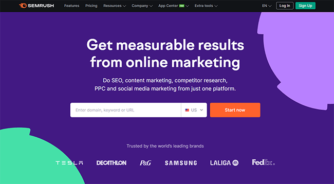 01 semrush homepage