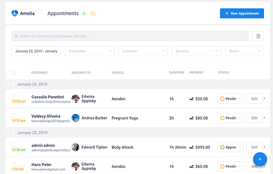 02 amelia booking form example back end
