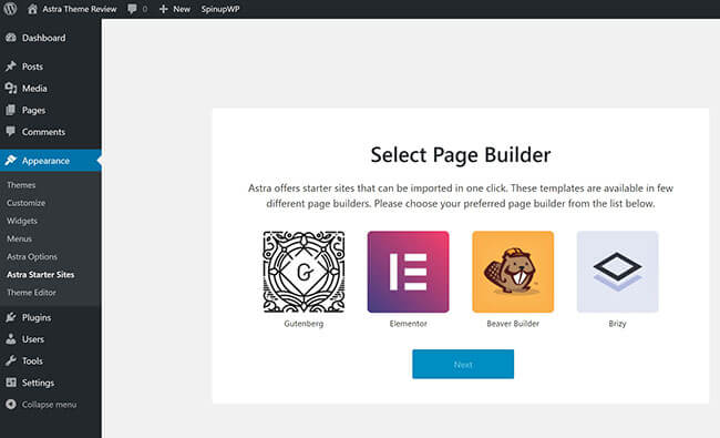 02 Astra offers starter sites