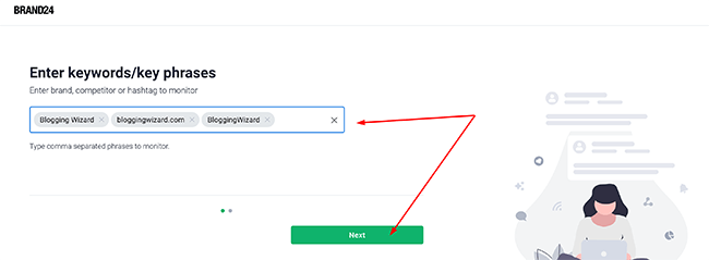 02 projects enter keywords