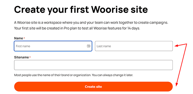 02 sites create