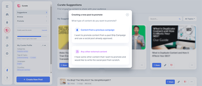 04 Curate - Create a new post
