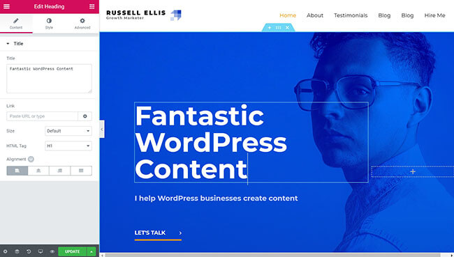 05 Edit using Elementors visual editor
