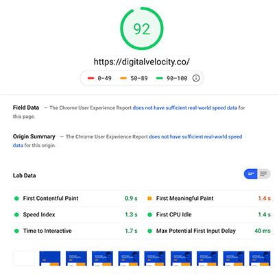 05 google pagespeed score
