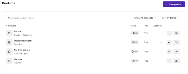 07 Digital products - Products tab