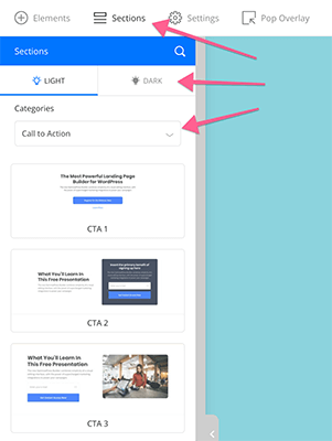 07 Select section option