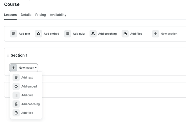 08 Online course builder - Add course sections