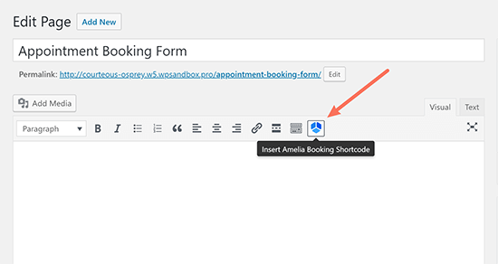 10 insert amelia booking shortcode