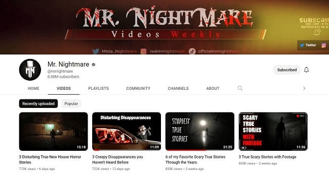 12 horror channel