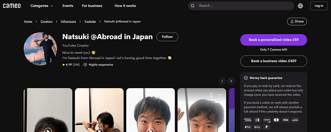 13 sell personalized videos through cameo