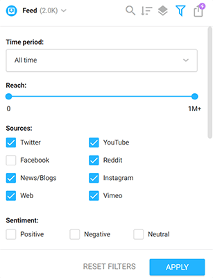 14 mention feed filter option