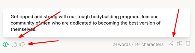 16 AI copywriting - Thumbs up