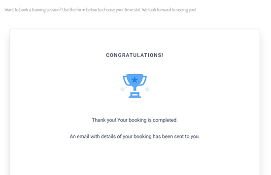 16 booking confirmation