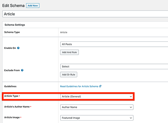 16 Information to associate with the schema