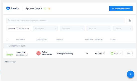 17 webmaster perspective list view appointments