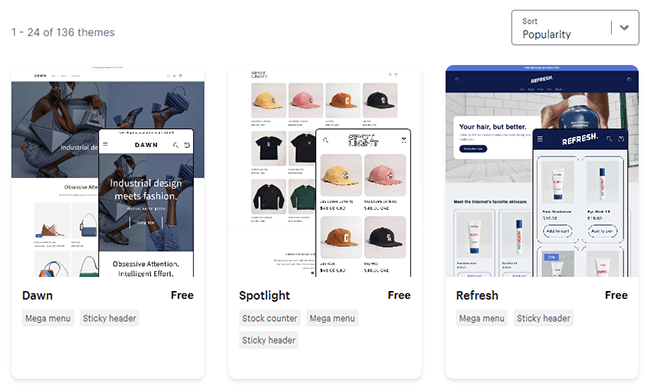 19 shopify popular themes