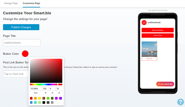 30 customize smart bio page