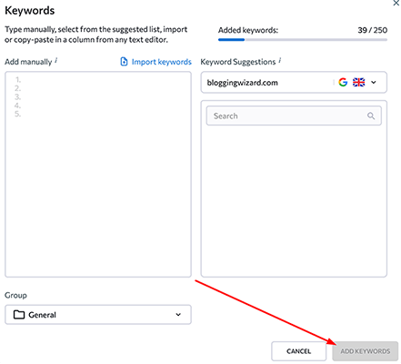 34 keyword rank tracker add keywords
