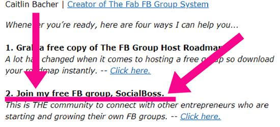 4 facebook link below your signature