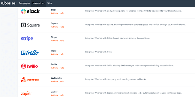 42 integrations list