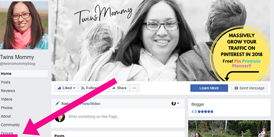 9 link to your facebook page