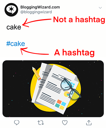 Add a hash to turn a phrase into a hashtag