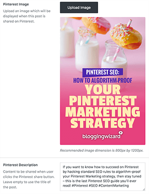 Add a keyword optimized description Pinterest SEO
