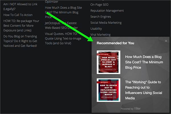Alter content recommendations