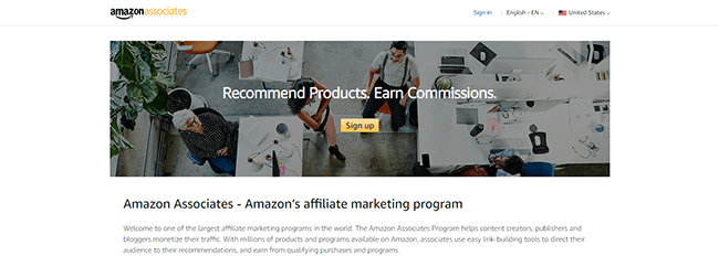 amazon associates homepage