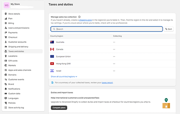 automatic tax collection taxes and duties