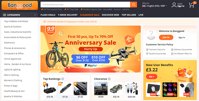 banggood homepage