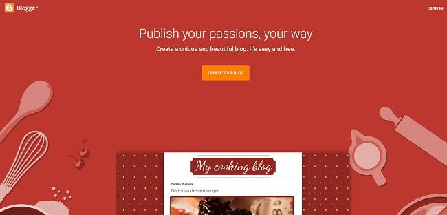 Blogger Homepage