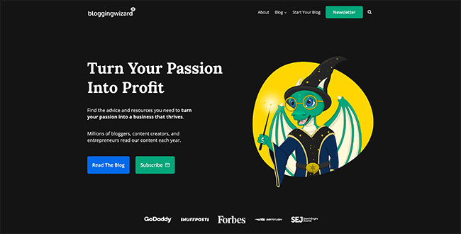 blogging wizard homepage