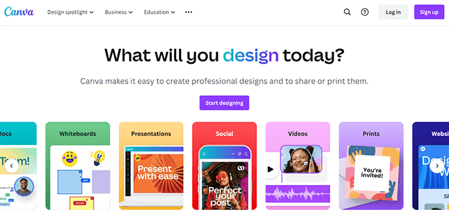 Canva Homepage