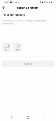 click no send us your feedback