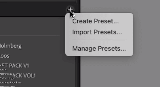 create preset