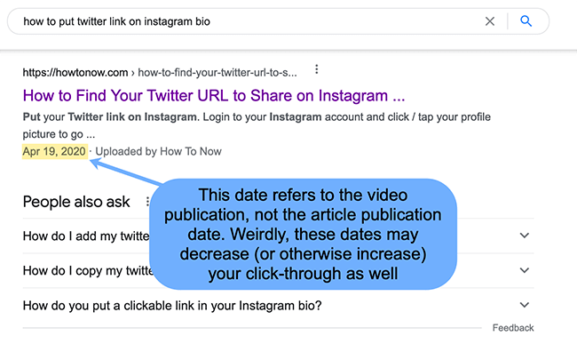 Date that a video was embedded