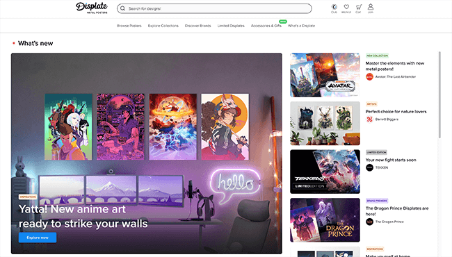 Displate Homepage