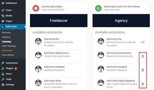 download pro addons you wish to use