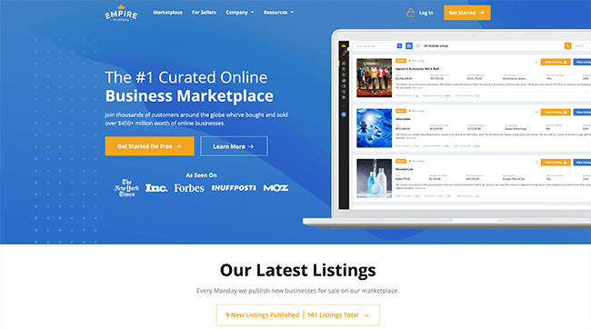 Empire Flippers Homepage