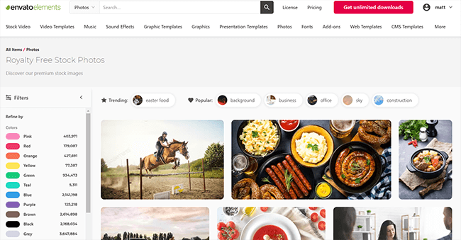 Envato Elements Homepage