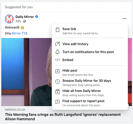 Facebook Stop Posts