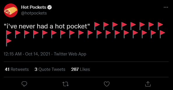 find the right hashtag hot pockets