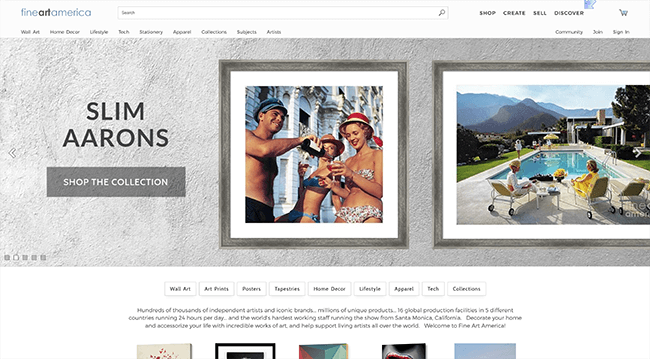 Fine Art America Homepage