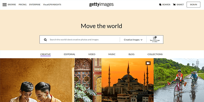 Getty Images Homepage
