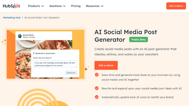HubSpot AI Social Post Generator