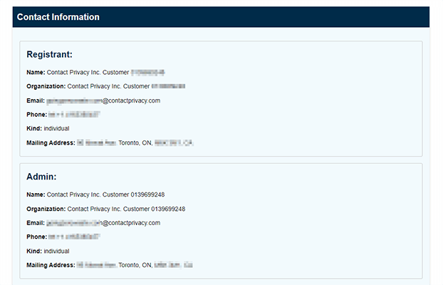 icann website missing details