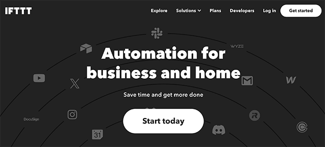 IFTTT Homepage