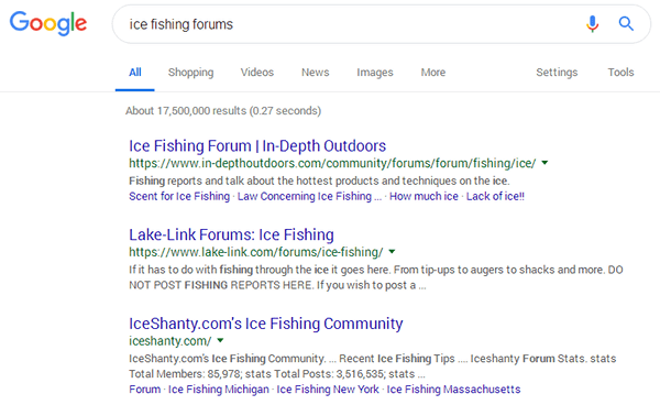 Ice fishing forums